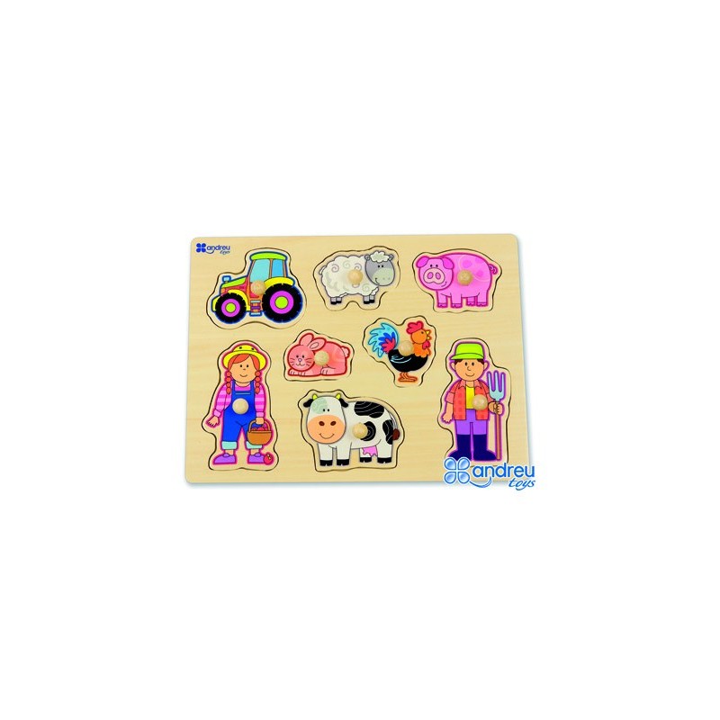 Puzle andreutoys madera granja 8 piezas