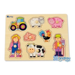 Puzle andreutoys madera granja 8 piezas