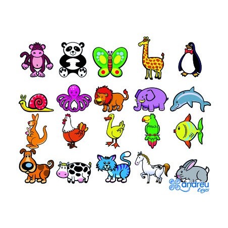 Juego andreutoys animalitos magneticos 8 cm caja de 20 unidades surtidas 20,6x19x4,5 cm