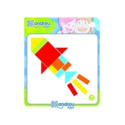 Juego andreutoys formas geometricas colores 42 piezas  24 plantillas 28,6x28,6x3,8 cm