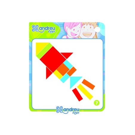 Juego andreutoys formas geometricas colores 42 piezas  24 plantillas 28,6x28,6x3,8 cm