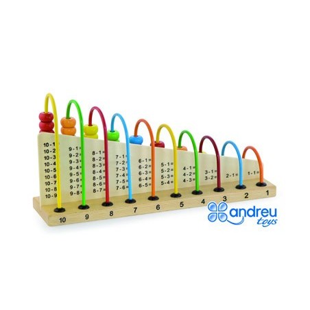 Juego andreutoys abacus madera para sumar y restar 29x14,5x7,5 cm