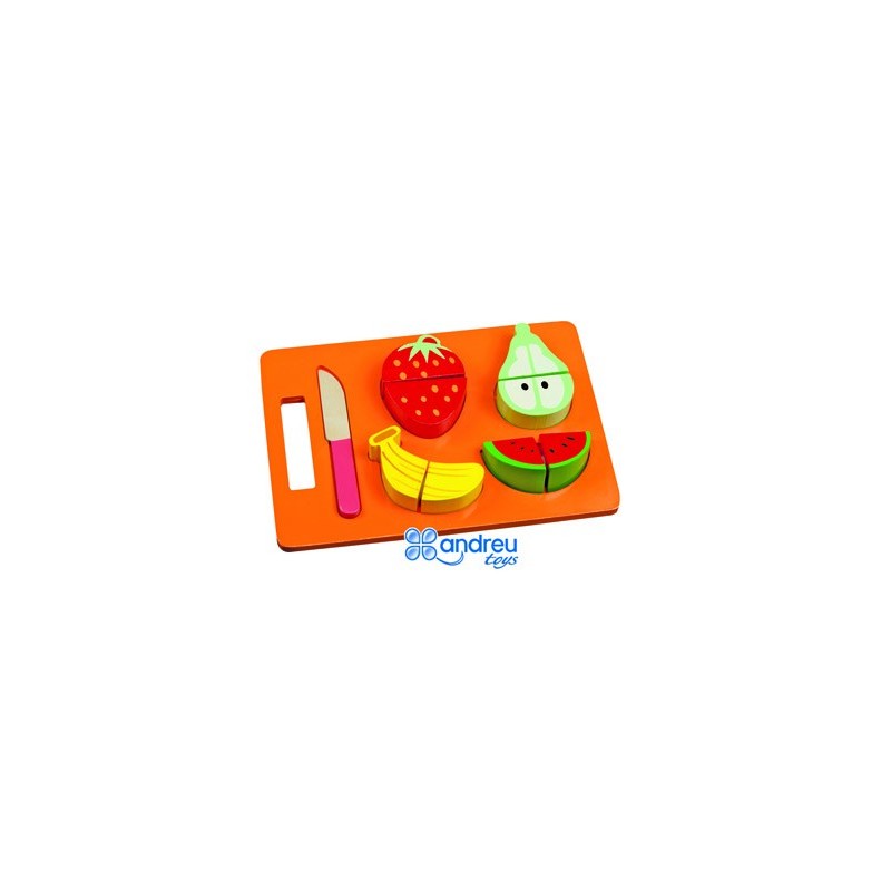 Juego andreutoys bandeja frutas para cortar 21,4x15x3 cm