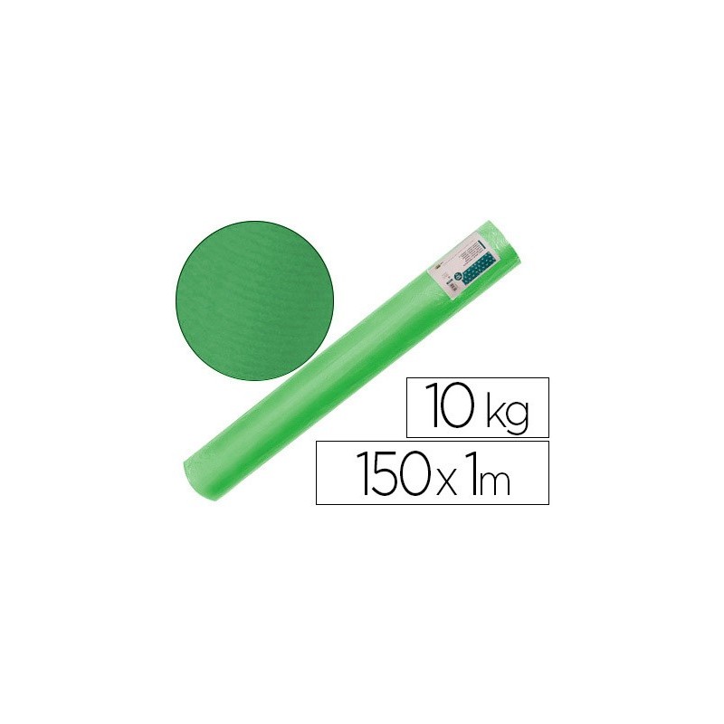 Papel kraft verjurado liderpapel verde ancho 1 mt longitud 150 mt gramaje 65 gr peso 10 kg