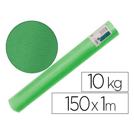 Papel kraft verjurado liderpapel verde ancho 1 mt longitud 150 mt gramaje 65 gr peso 10 kg