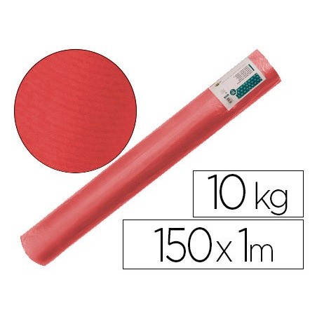 Papel kraft verjurado liderpapel rojo ancho 1 mt lomgitud 150 mt gramaje 65 gr peso 10 kg