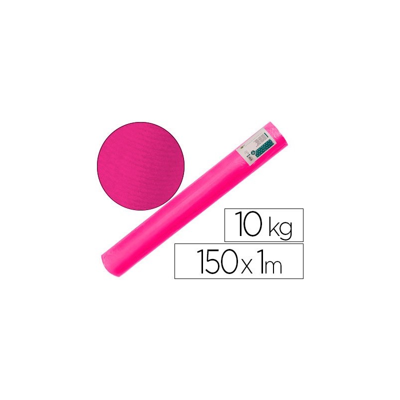 Papel kraft verjurado liderpapel fucsia ancho 1 mt longitud 150 mt gramaje 65 gr peso 10 kg