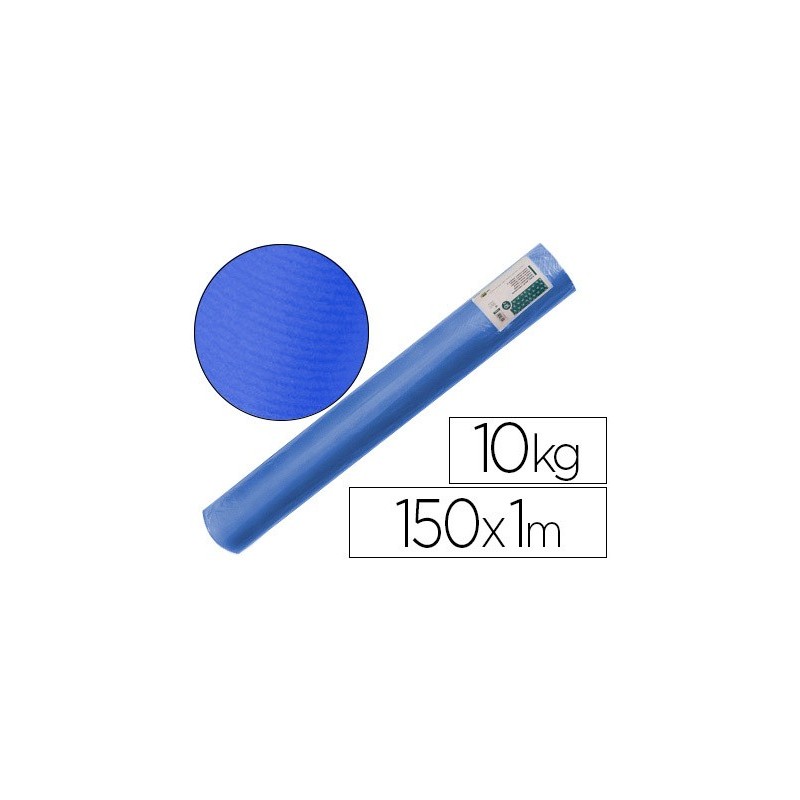 Papel kraft verjurado liderpapel azul ancho 1 mt longitud 150 mt gramaje 65 gr peso 10 kg