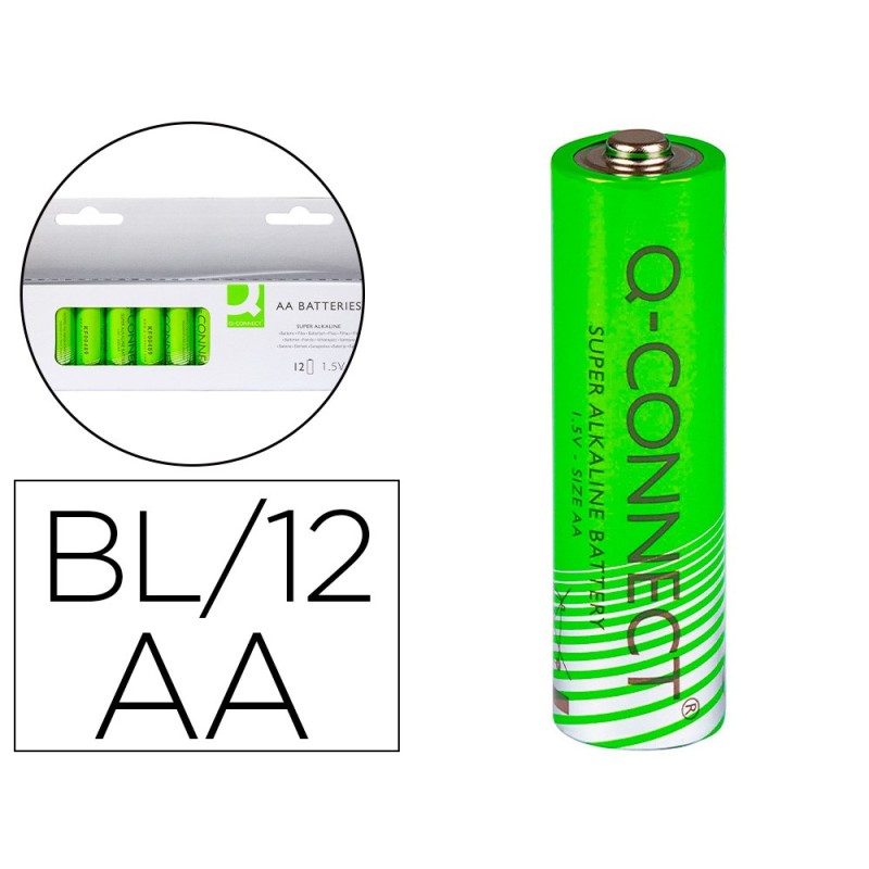 Pila q-connect alcalina aa blister con 12 unidades