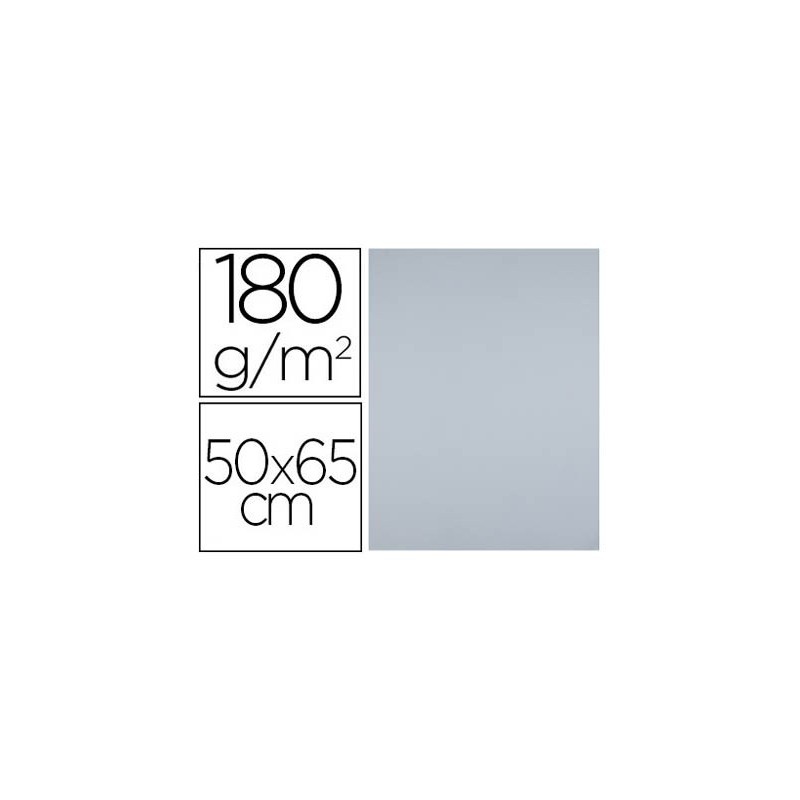 Cartulina liderpapel 50x65 cm 180 gr gris paquete de 25 hojas