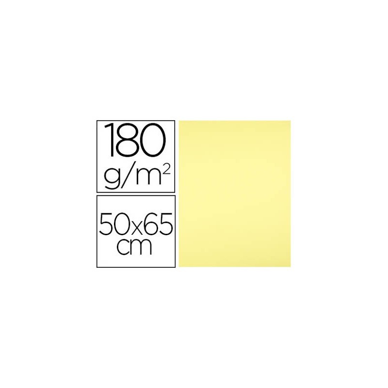Cartulina liderpapel 50x65 cm 180 gr amarillo medio paquete de 25 hojas