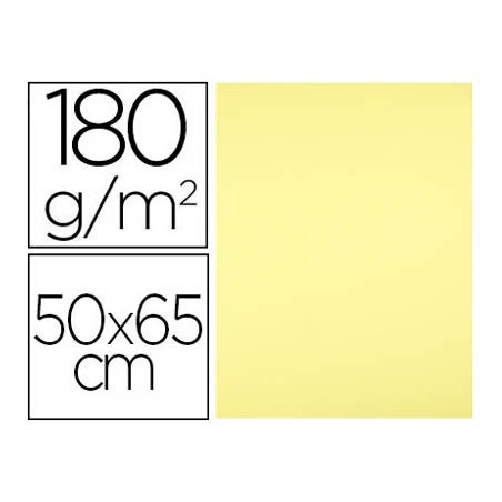Cartulina liderpapel 50x65 cm 180 gr amarillo medio paquete de 25 hojas
