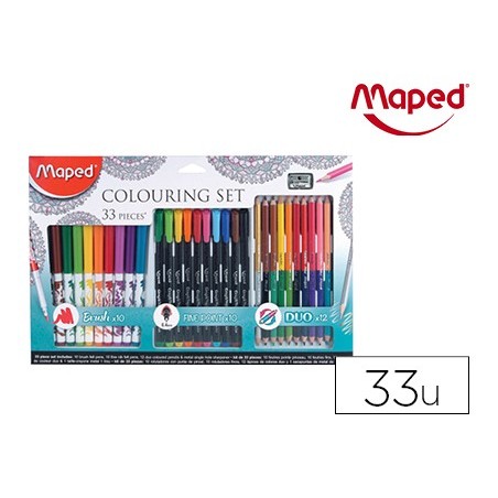 Set de dibujo maped mandalas 33 piezas colores surtidos