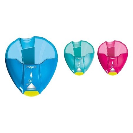 Sacapuntas maped plastico i-gloo 1 uso con deposito colores surtidos