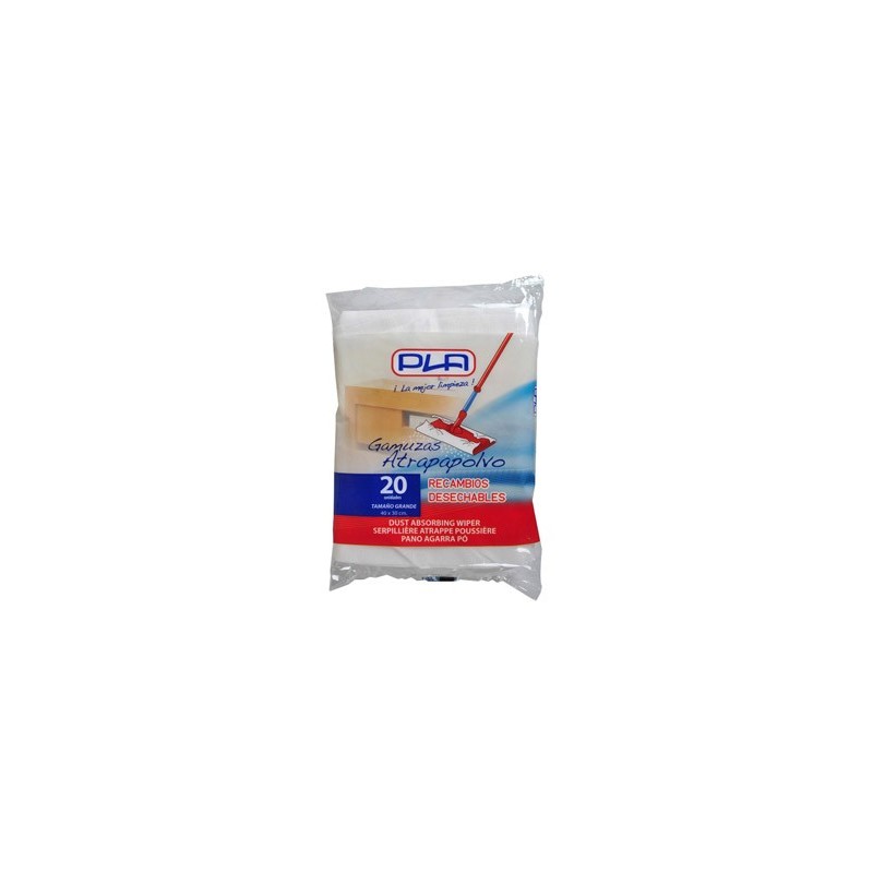 Recambio mopa pla atrapapolvo desechable grande 40x30 cm bolsa de 20 unidades Recambio mopa pla atrapapolvo desechable grande 40x30 cm bolsa de 20 unidades