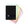 Cuaderno espiral oxford ebook 8 tapa plastico din a4 160 h cuadricula 5 mm black'n colors turquesa