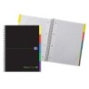 Cuaderno espiral oxford ebook 5 tapa extradura din a4 100 h con separadores cuadricula 5 mm black'n colors verde