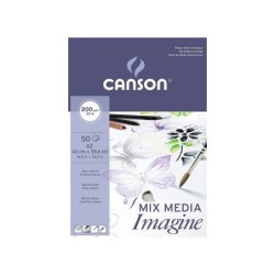 Bloc dibujo multitecnicas canson imagine din a2 encolado liso 42x59,4 cm 50 hojas 200 gr/m2
