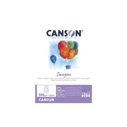 Bloc dibujo multitecnicas canson imagine din a4 encolado liso 21x29,7 cm 50 hojas 200 gr/m2