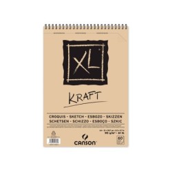 Bloc dibujo esbozo canson xl kraft din a4 kraft rayado beige espiral 21x29,7 cm 60 hojas 90 gr/m2