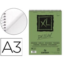 Bloc dibujo canson xl dessin din a3 liso microperforado espiral 29,7x42 cm 50 hojas 160 gr/m2