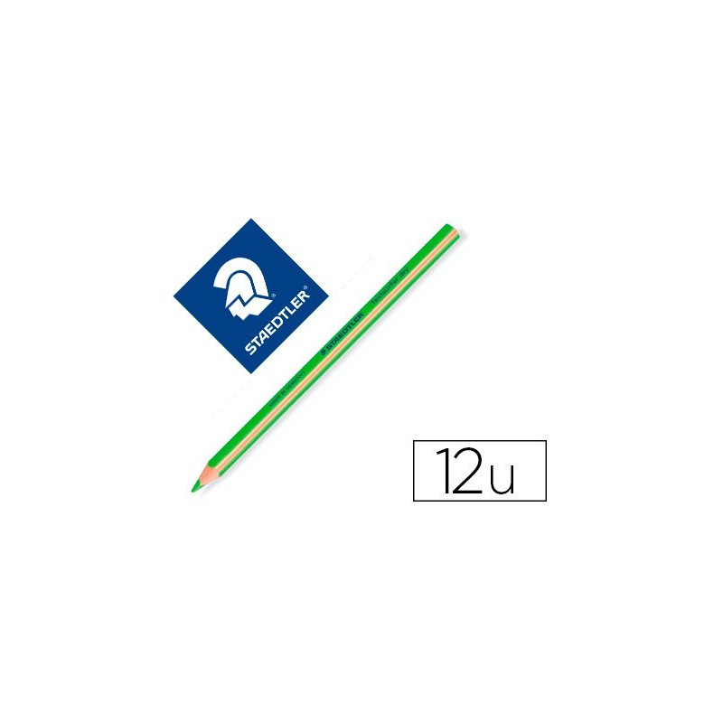 Lapices fluorescente staedtler triangular top star verde caja de 12 unidades