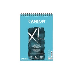 Bloc dibujo acuarela canson xl aquarelle grano fino din a4 microperforado espiral 21x29,7 cm 30 hojas 300 gr/m2