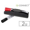 Borrador q-connect magnetico con rotulador rojo y negro para pizarra blanca