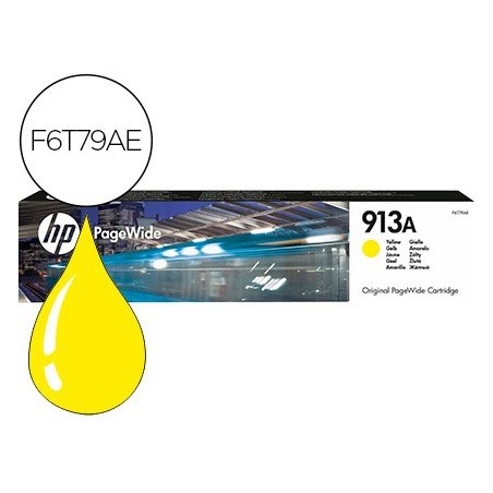 Ink-jet hp jet 913a pagewide 352 / 377 / 452 / 477 / p55250 / p57750 amarillo 3000 paginas