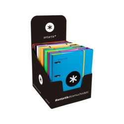 Carpeta con recambio antartik a4 cuadro 5mm forrada 4 anillas 40mm redondas con solapa colores surtidos