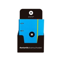Carpeta con recambio antartik a4 cuadro 5mm forrada 4 anillas 40mm redondas con solapa colores surtidos