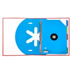 Carpeta con recambio antartik a4 cuadro 5mm forrada 4 anillas 40mm redondas con solapa colores surtidos