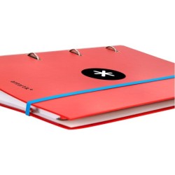 Carpeta con recambio antartik a4 cuadro 5mm forrada 4 anillas 40mm redondas con solapa colores surtidos