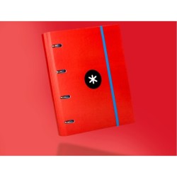 Carpeta con recambio antartik a4 cuadro 5mm forrada 4 anillas 40mm redondas con solapa colores surtidos