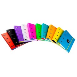Carpeta con recambio antartik a4 cuadro 5mm forrada 4 anillas 25mm redondas colores surtidos