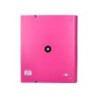 Carpeta con recambio antartik a4 cuadro 5mm forrada 4 anillas 40mm redondas con solapa color rosa