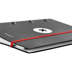 Carpeta con recambio antartik a4 cuadro 5mm forrada 4 anillas 40mm redondas con solapa color negra