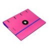 Carpeta con recambio antartik a4 cuadro 5mm forrada 4 anillas 40mm redondas con solapa color rosa