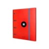 Carpeta con recambio antartik a4 cuadro 5mm forrada 4 anillas 40mm redondas con solapa color rojo
