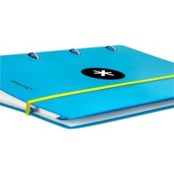 Carpeta con recambio antartik a4 cuadro 5mm forrada 4 anillas 40mm redondas con solapa color azul