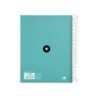 Cuaderno espiral a5 micro antartik tapa forrada120h 90 gr cuadro 5 mm 5 banda6 taladros color menta