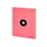 Cuaderno espiral a5 micro antartik tapa forrada120h 90 gr cuadro 5 mm 5 band 6 taladros color coral