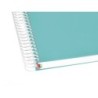 Cuaderno espiral a5 micro antartik tapa forrada120h 90 gr cuadro 5 mm 5 banda6 taladros color menta