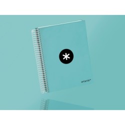 Cuaderno espiral a5 micro antartik tapa forrada120h 90 gr cuadro 5 mm 5 banda6 taladros color menta