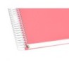Cuaderno espiral a5 micro antartik tapa forrada120h 90 gr cuadro 5 mm 5 band 6 taladros color coral