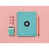 Cuaderno espiral a5 micro antartik tapa forrada120h 90 gr cuadro 5 mm 5 banda6 taladros color menta