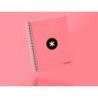 Cuaderno espiral a5 micro antartik tapa forrada120h 90 gr cuadro 5 mm 5 band 6 taladros color coral