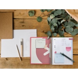 Cuaderno espiral a5 micro antartik tapa forrada120h 90 gr cuadro 5 mm 5 band 6 taladros color coral