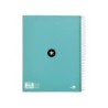 Cuaderno espiral a4 micro antartik tapa forrada 120h 90 gr cuadro 5mm 5 bandas 4 taladros color menta