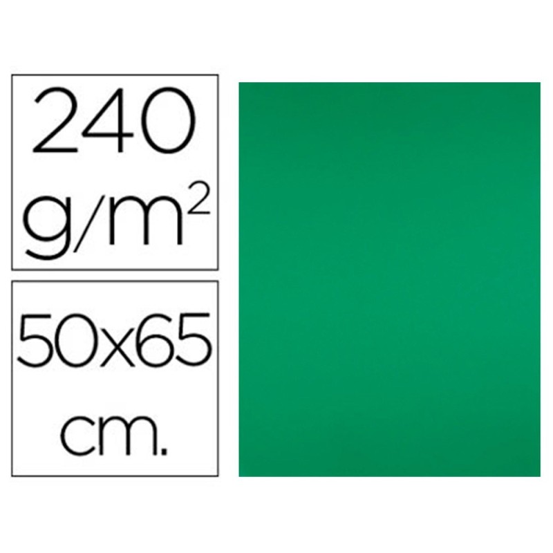 Cartulina liderpapel 50x65 cm 240g/m2 verde navidad paquete de 25 hojas